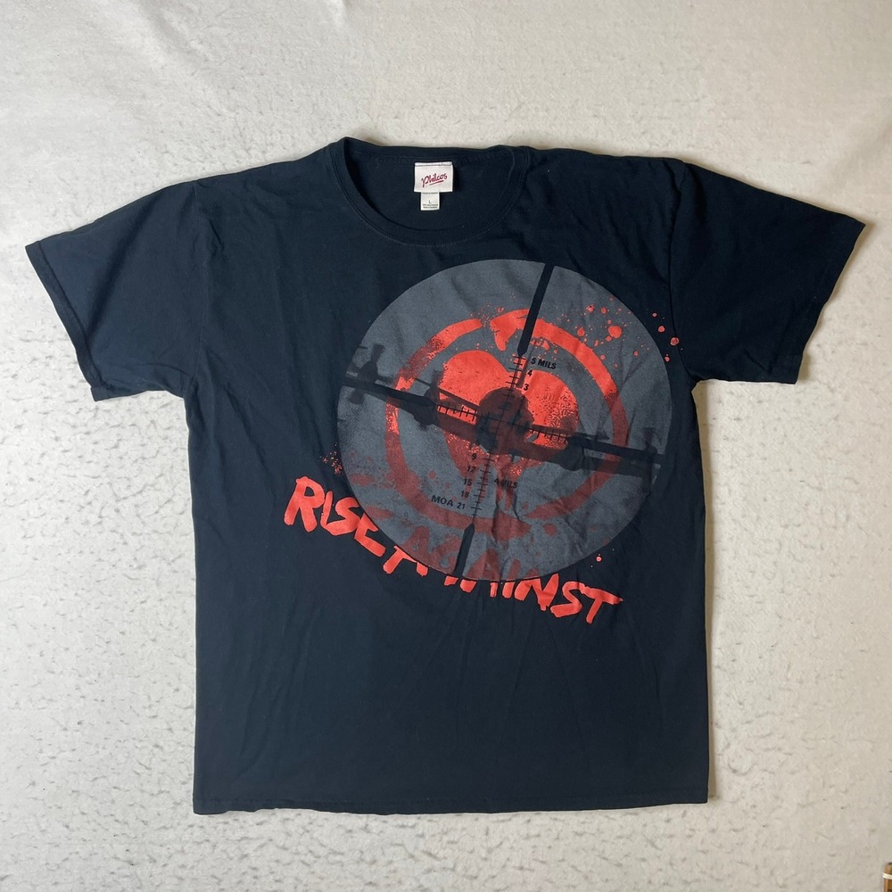 Rise Against T Shirt Mens Large Black Band Graphic Short Sleeve Cotton Tee